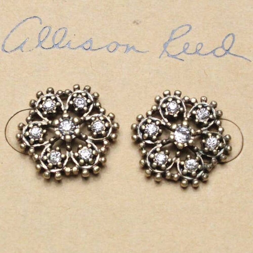 Gold Rhinestone Crystal Stud Post Fashion Earrings ~ NEW